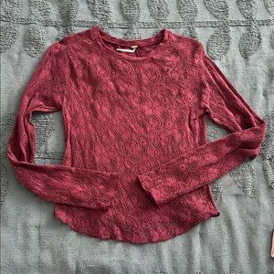 Free People in the meadow long sleeve lace top large